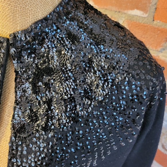 Le Roy Knitwear 60s black lambswool cropped sweater - Picture 6 of 8